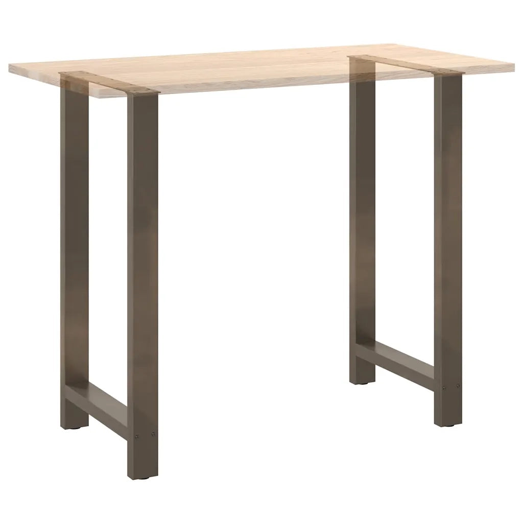 Gambe per tavolo da bar in acciaio naturale 2 pz 60x(110-111) cm in acciaio