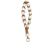 Sostegno per Chiavi in Stile Bohemiano - Sostegno per Chiavi a Maglia - Sostegno per Chiavi Macramé - Filo di Cotone - Chiusura a Grappino Robusta - Anello per Chiavi