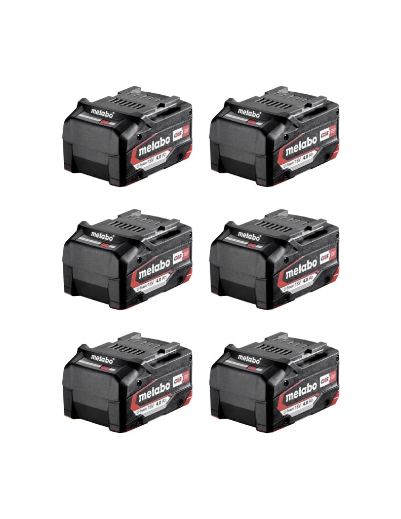 Pack da 6 batterie METABO 18V 4,0 Ah LI