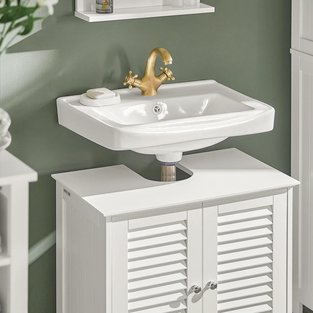 Mobiletto Bagno Cassettiera Bagno Armadietto Bagno Mobile Sottolavabo per Bagno Bianco FRG237-W