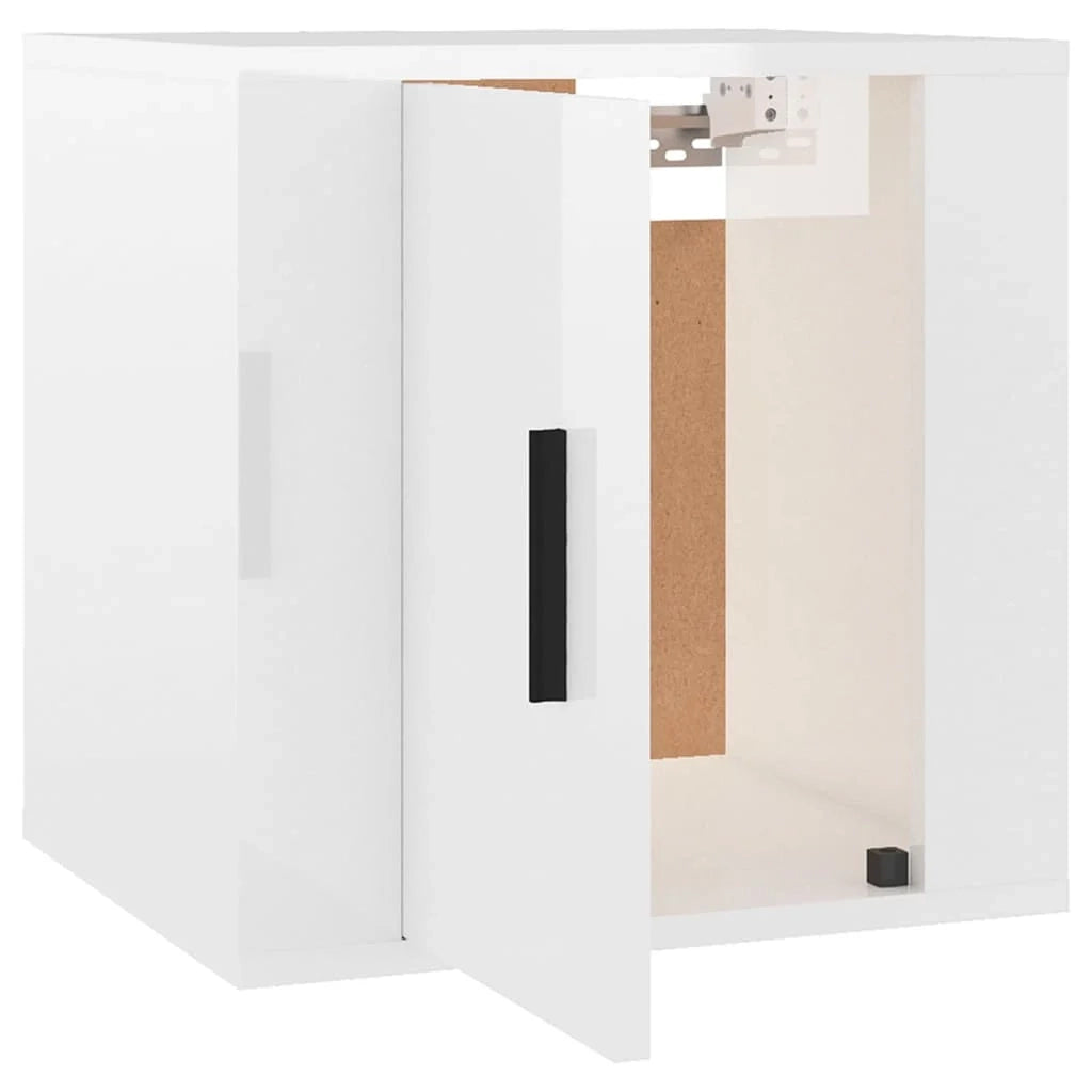 Mobile TV multimediale da parete mensola TV mobile TV sala da pranzo soggiorno camera da letto 2 pezzi lucido 40 x 34,5 x 40 cm bianco 02_0028947