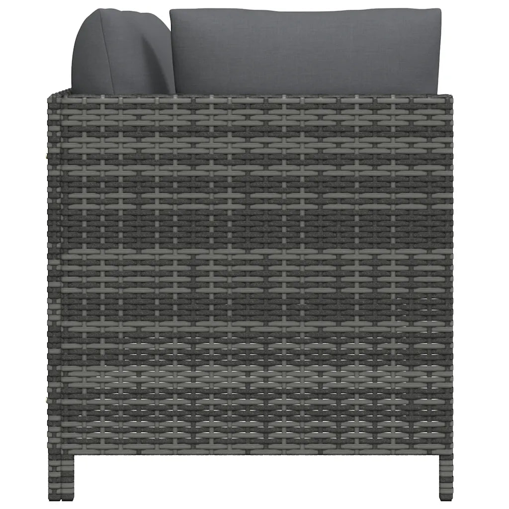 Set Divani da Giardino 2 pz con Cuscini in Polyrattan Grigio cod mxl 71222
