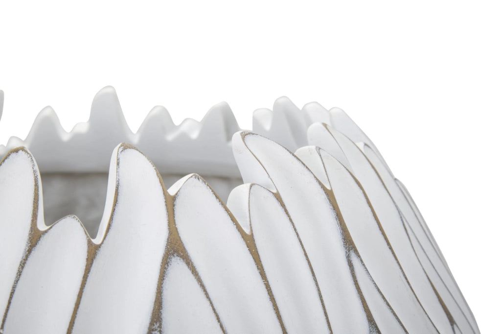 Vaso Gaspeau Honduras 40x20x40 cm in Poliresina Bianco