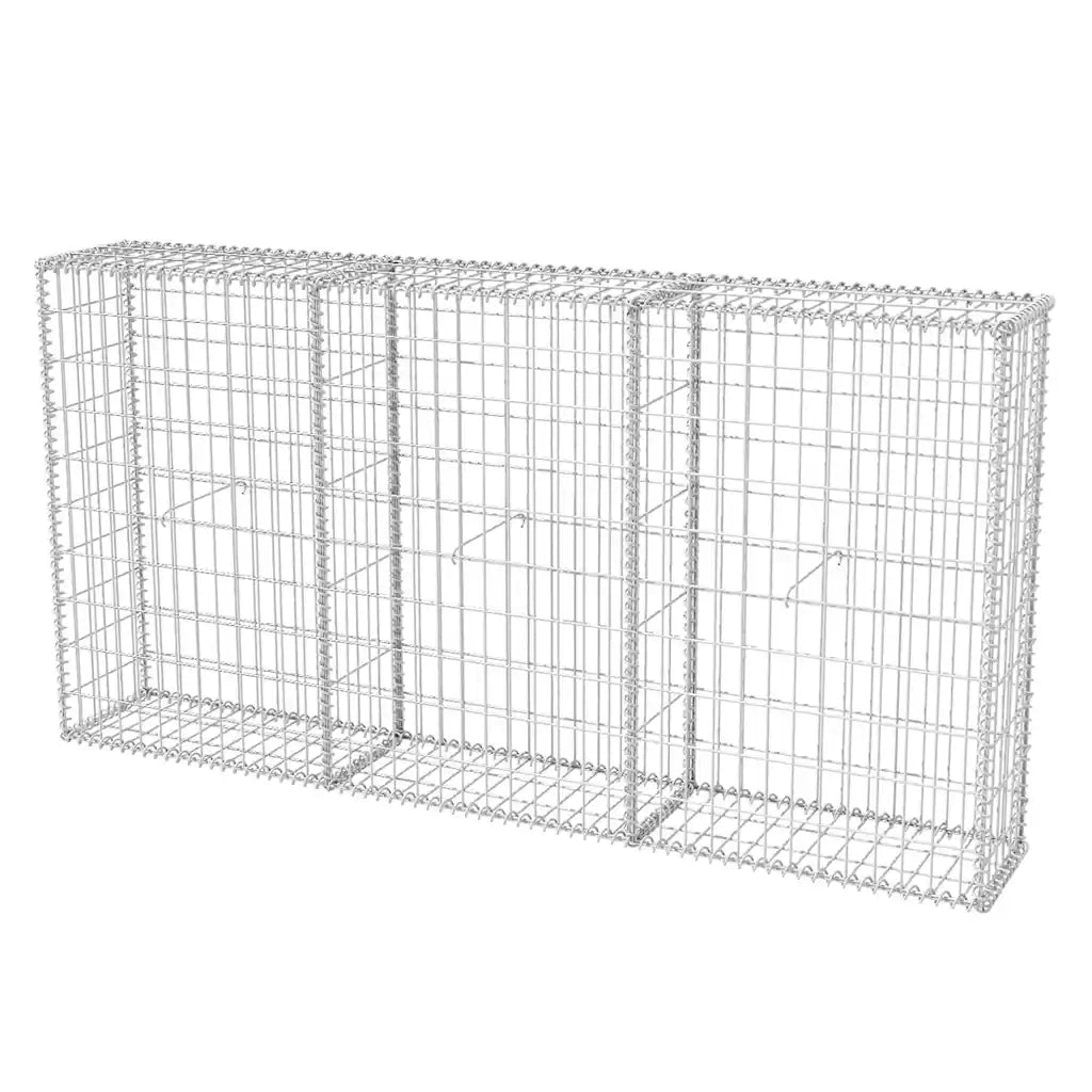 Gabbione in Rete in Acciaio Zincato 200x30x100 cm 142548