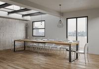 Tavolo Allungabile 200-460x90x77 cm Tecno Quercia Natura Telaio Antracite