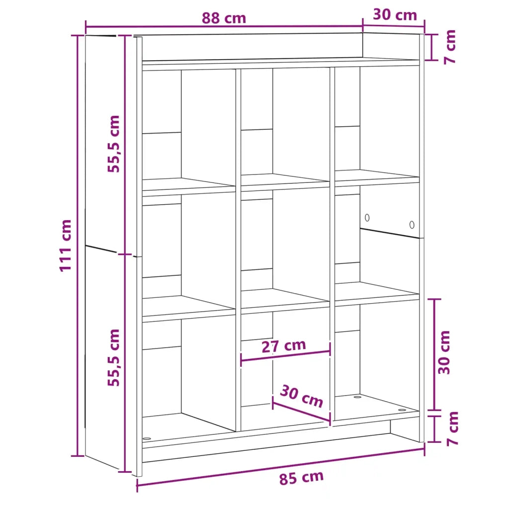 Libreria Rovere Fumo 87,5 x 30 x 111 cm Legno ingegnerizzato 8011295