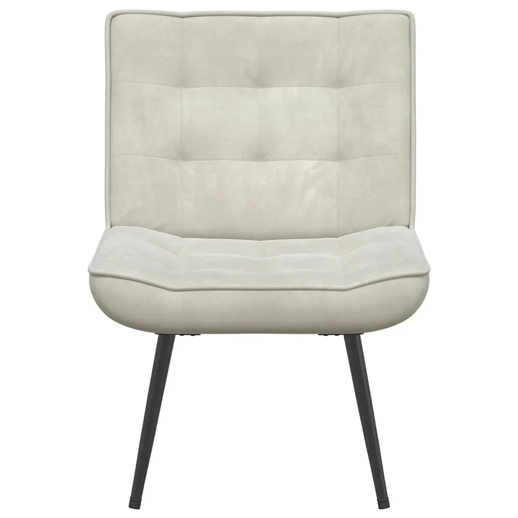 Poltrona Relax 64x74x84 cm Crema in Velluto 4012325