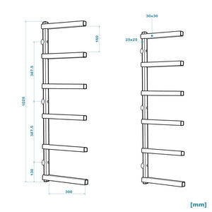 Scaffale in metallo con bracci a sbalzo 6 piani max 300 kg per legno e carichi pesanti