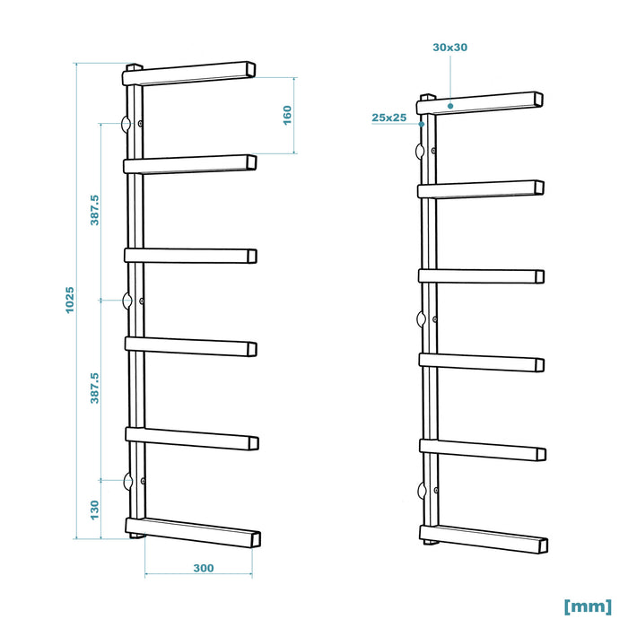 Scaffale in metallo con bracci a sbalzo 6 piani max 300 kg per legno e carichi pesanti