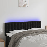 Testiera a LED-Testata con LED Nera 144x5x78/88 cm in Velluto 201350