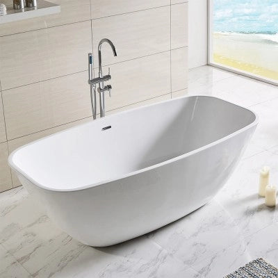 Vasca da bagno freestanding ovale 72,5x150 cm con scarico incluso Giada