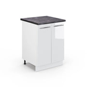 Mobiletto base cucina Fame-Line Bianco lucido/Bianco 60 cm, PL Antracite Vicco