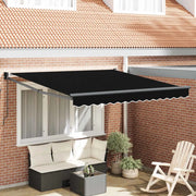 Tenda retrattile-Tenda parasole per balcone Nero 350 x 250 cm Poliestere e Alluminio 384505