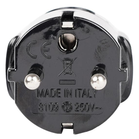 Adattatore Schuko 2 Poli + Terra 16A Nero 81091 Fanton 5 Pezzi