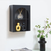 Scaffale da Parete Jäller Design Arcuato 40x30x13 cm Nero [en.casa]
