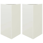 Fioriera rialzata per piante fiori giardino terrazze set da 2 triangolare 50 x 43 x 75 cm acciaio bianco 02_0039105