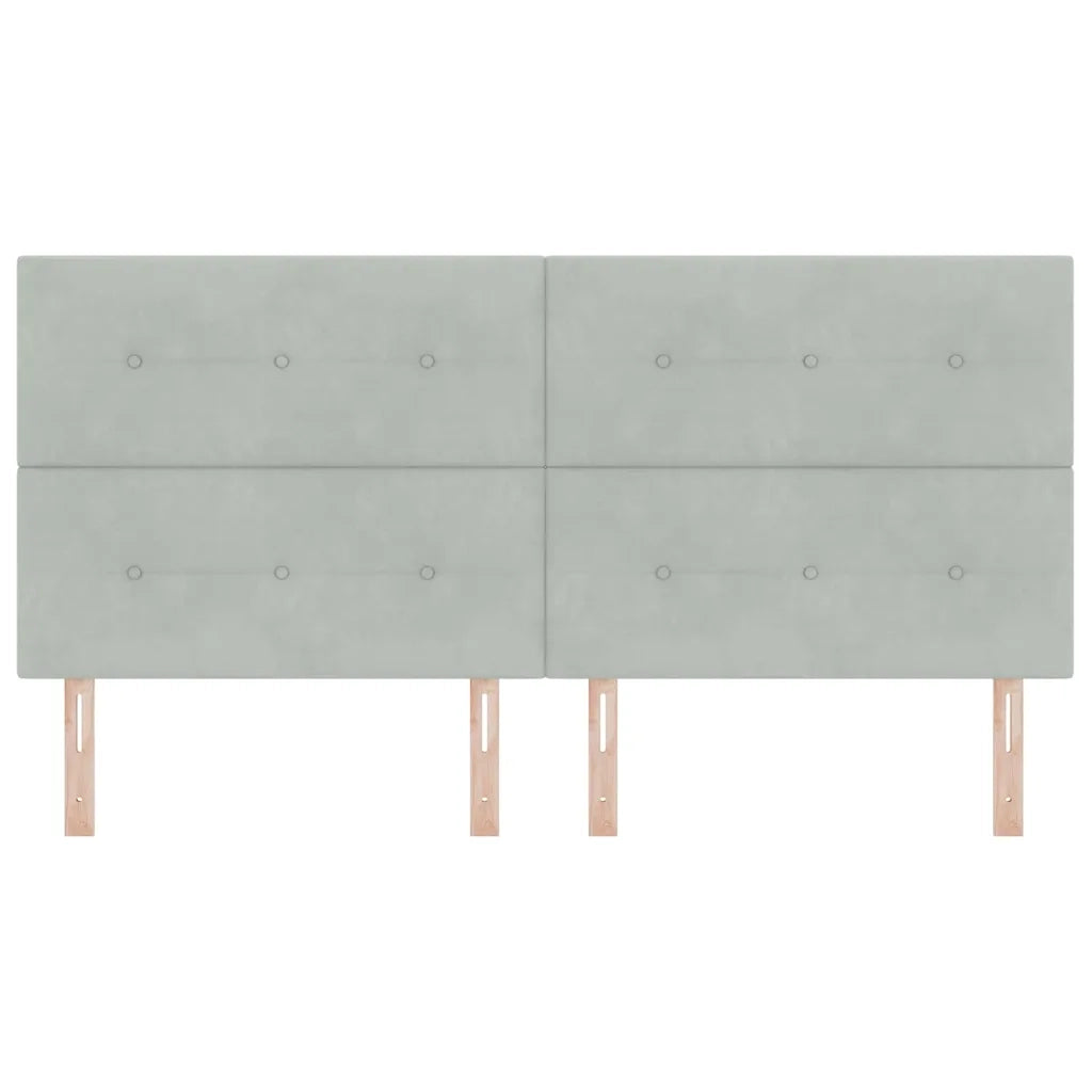 Testiera | Testata Grigio chiaro 200 cm Velluto