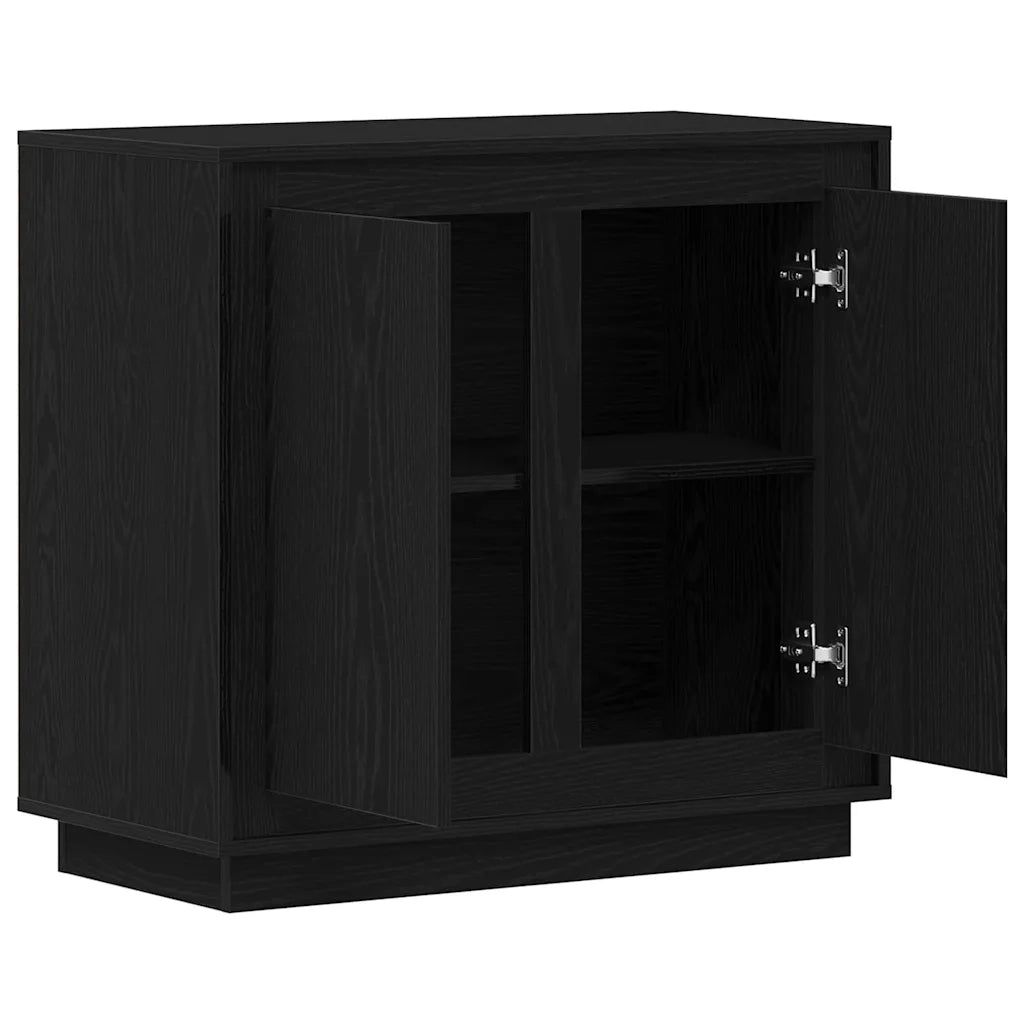 Credenza-Buffet-Armadio da cucina Rovere Nero 80 x 40 x 75 cm Legno multistrato 118909