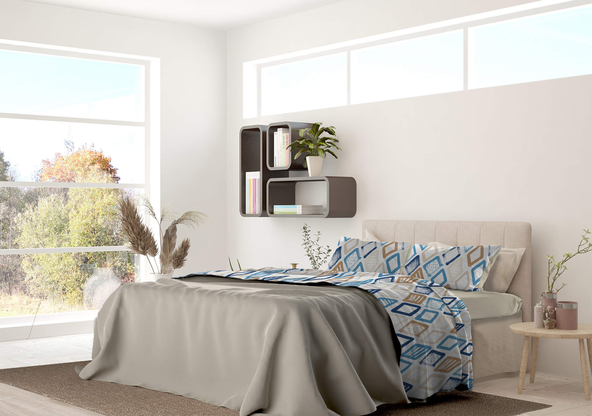 Set Lenzuola 1 Piazza e Mezzo con Stampa Sopra Sotto e Federe Jolly