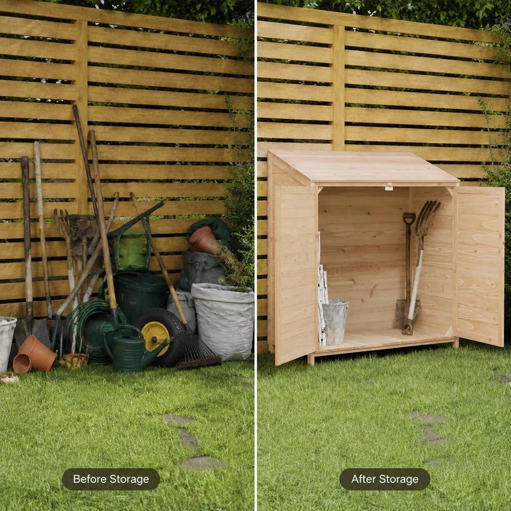 Garden Shed 102x52x112 Cm Solid Fir Wood