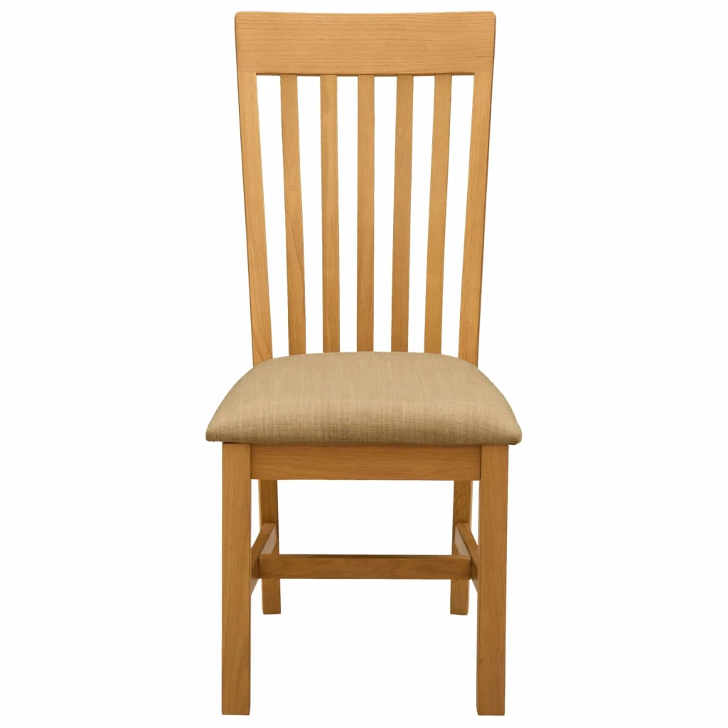 Sedia da pranzo 2 pcs Legno di Quercia Massello Beige 42039162