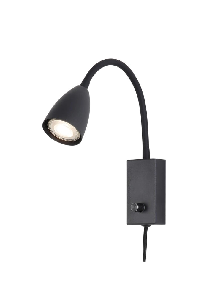 Applique Rabalux Mika nera GU10 con interruttore spina