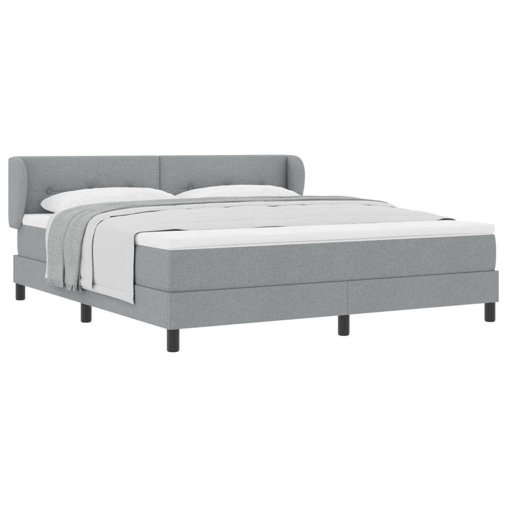 Letto Box Spring con Materasso  Grigio Chiaro 180x200 cm Tessuto