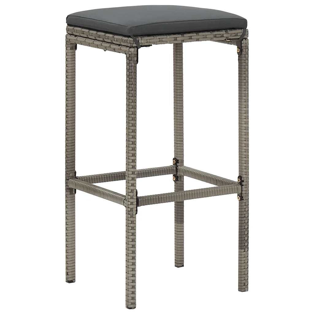 Set Bar Giardino 5pz Grigio Legno Massello Acacia e Polyrattan 3295271