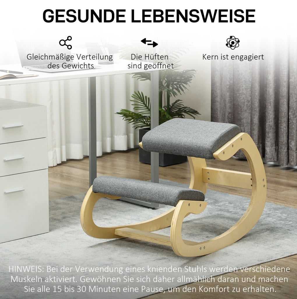 Sedia inginocchiata ergonomica oscillante grigia