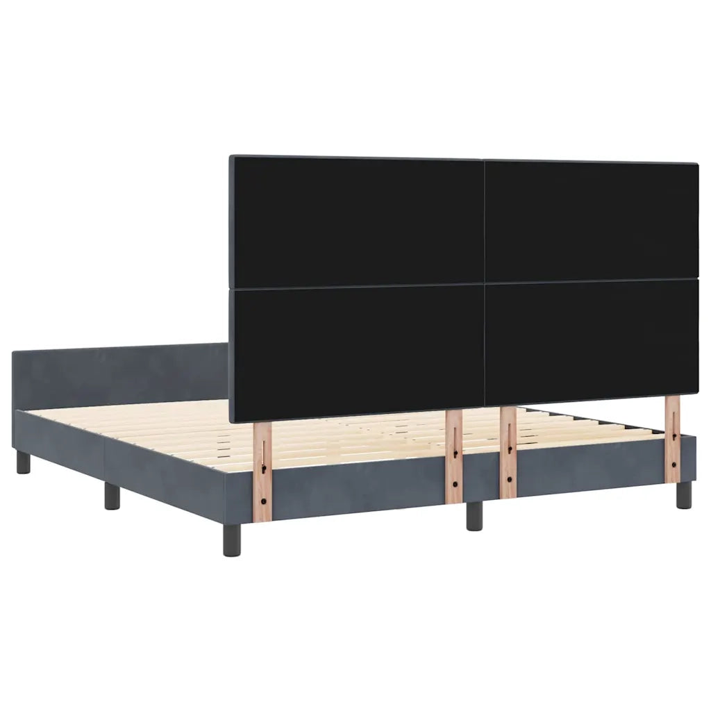 Letto a molle con testiera Grigio scuro 180 x 200 cm Velluto 3344958