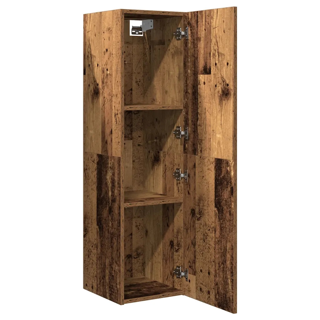 Mobile TV moderno a parete con ampio spazio contenitivo 30,5 x 30 x 110 cm realizzato in legno composito con finitura effetto legno anticato 02_0050878