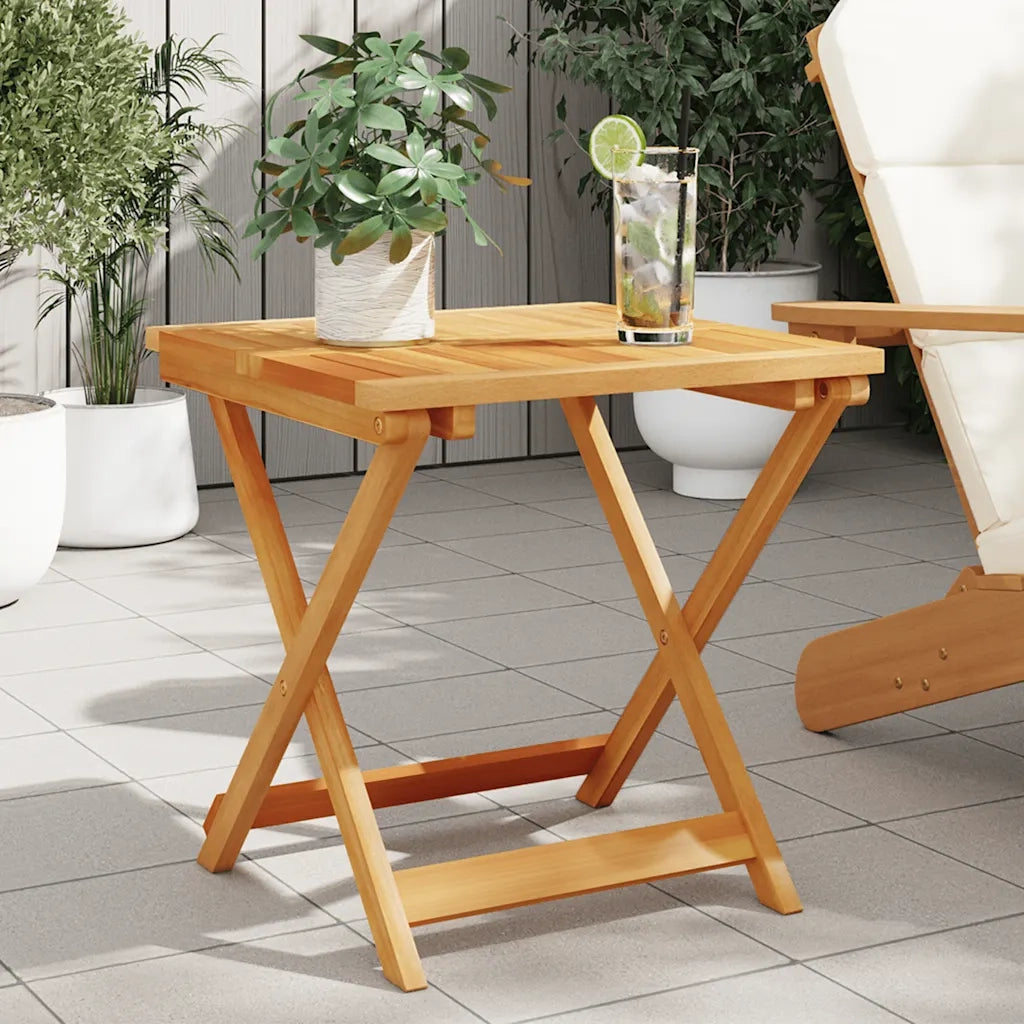 Tavolo da Giardino | Tavolino da esterno Pieghevole 50x50x50 cm Legno Massello Acacia