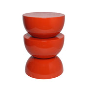 Tavolino in metallo effetto glassy, 46,5cm, corallo