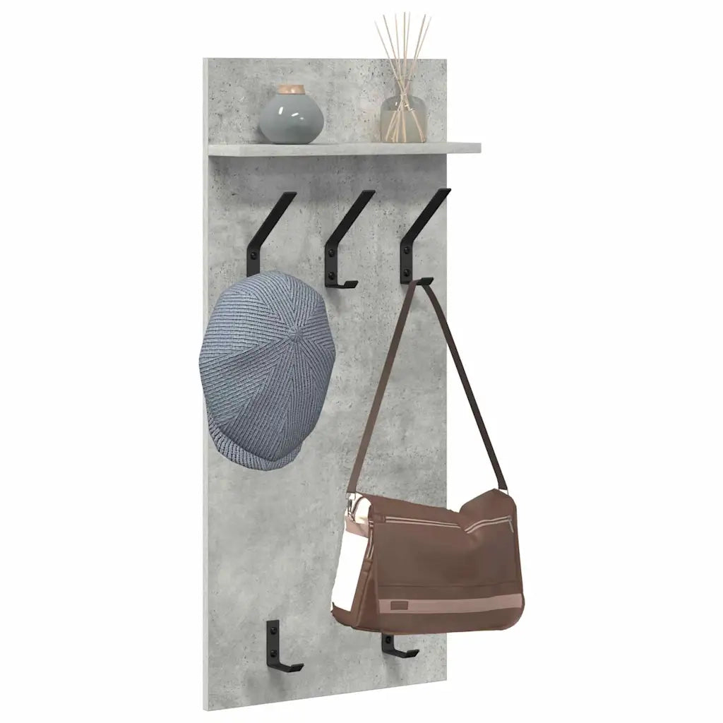 Appendiabiti a muro A parete Grigio cemento 40 x 10 x 90 cm 874454