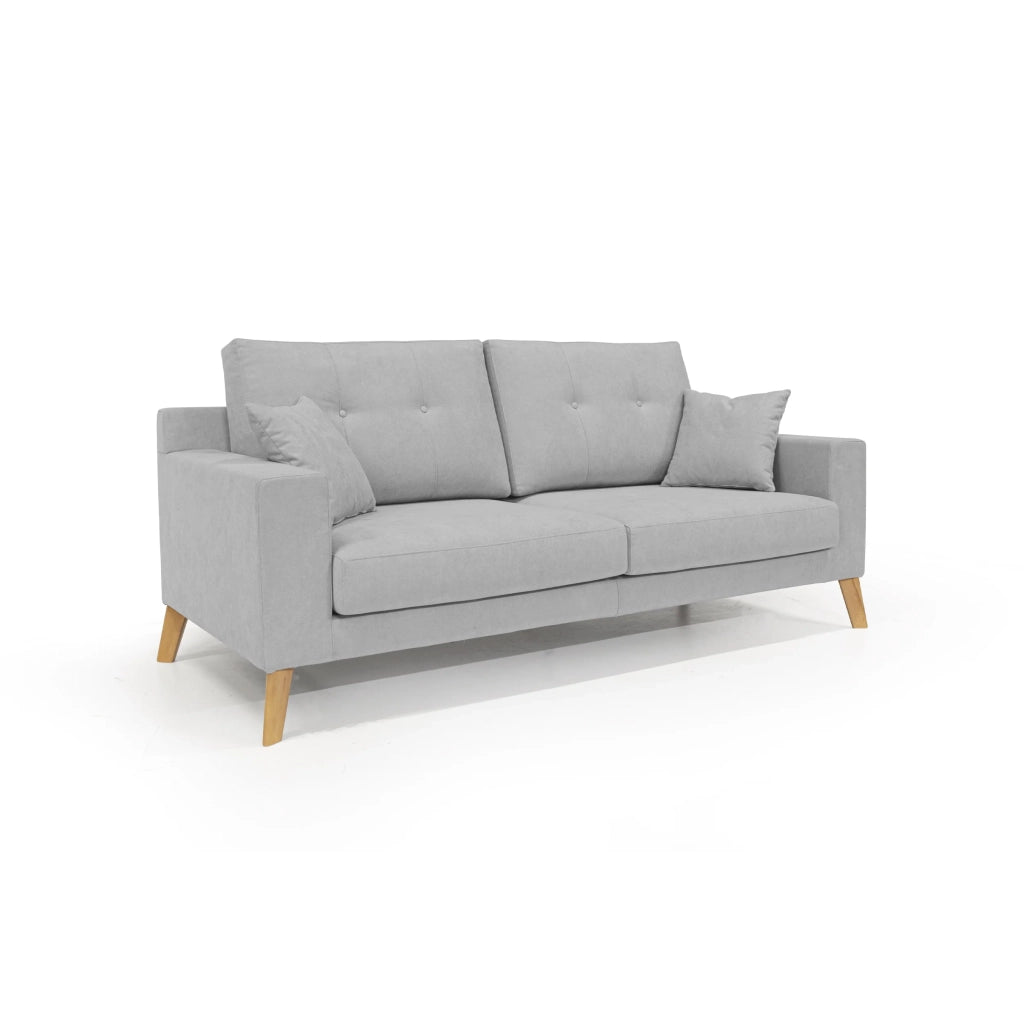Danish Divano moderno in tessuto morbido impermeabile T02 146 cm grigio chiaro