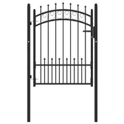 Cancello per recinzione Emmen con punte in acciaio 104x109,5 cm Nero 146389