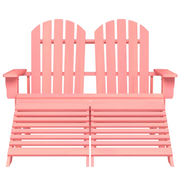 Sedia da Giardino | Sedie da Esterno a 2 Posti con Pouf in Legno di Abete Rosa