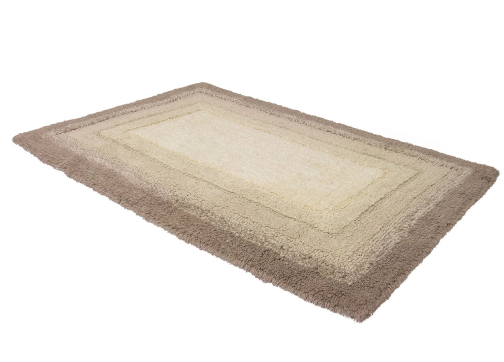 Tappeto Bagno Rettangolare In Spugna Morbida Antiscivolo Degradè Naturale - 55x110 - Naturale