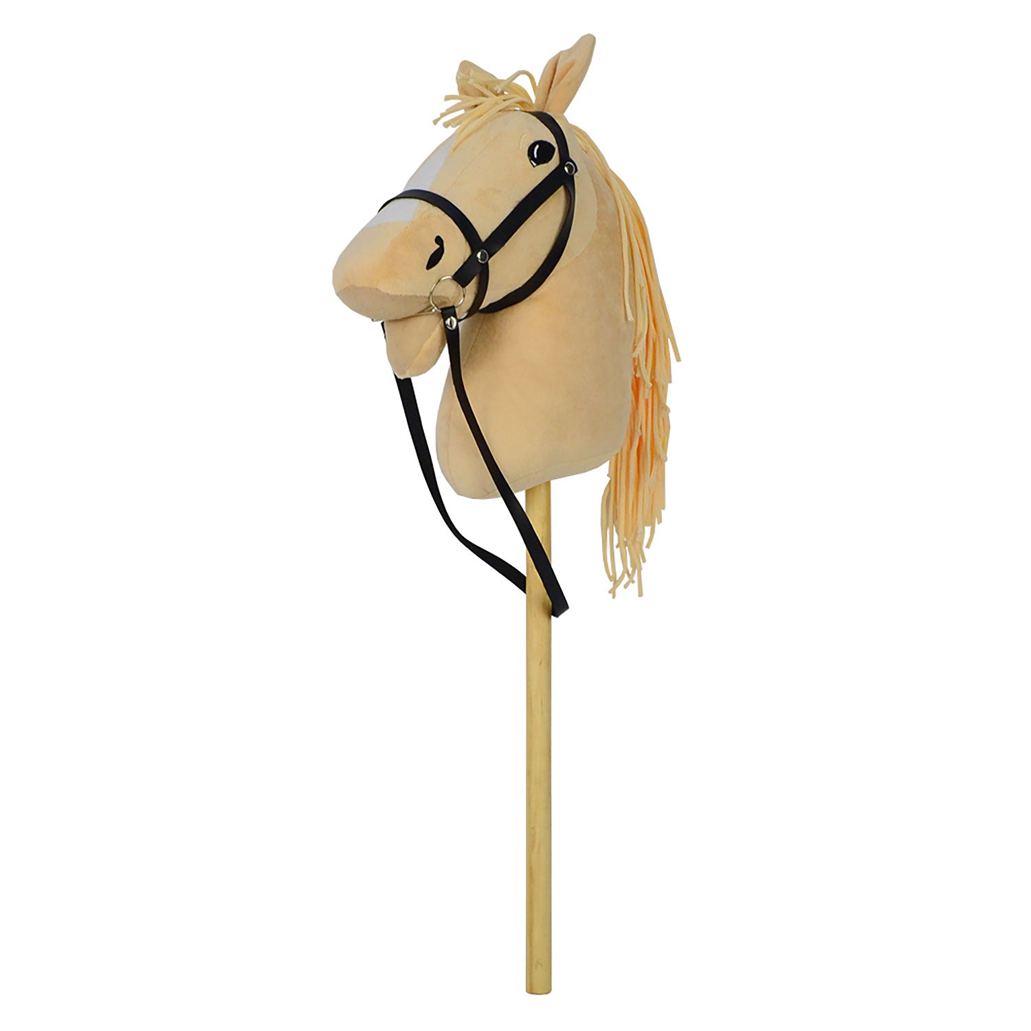Cavallo con Bastone Pro in Legno Marrone o Beige 29x15x80 cm