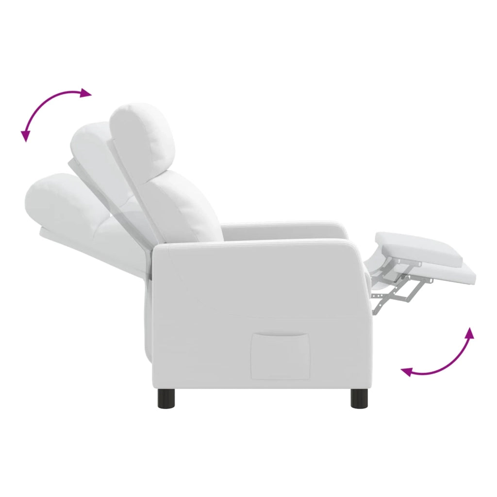 Divano Sedia-Poltrona reclinabile Bianco Similpelle 574984