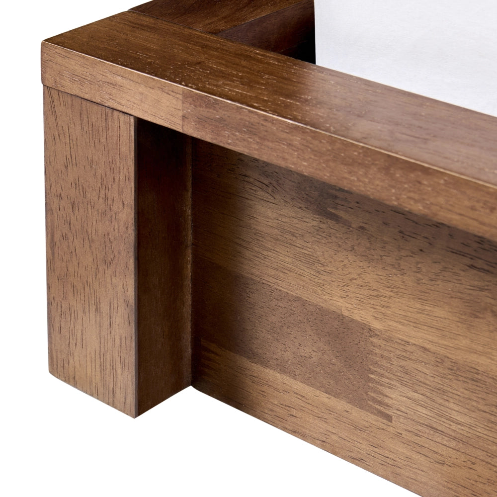 Letto con rete in legno marrone scuro 180 x 200 cm senza testiera, design minimalista