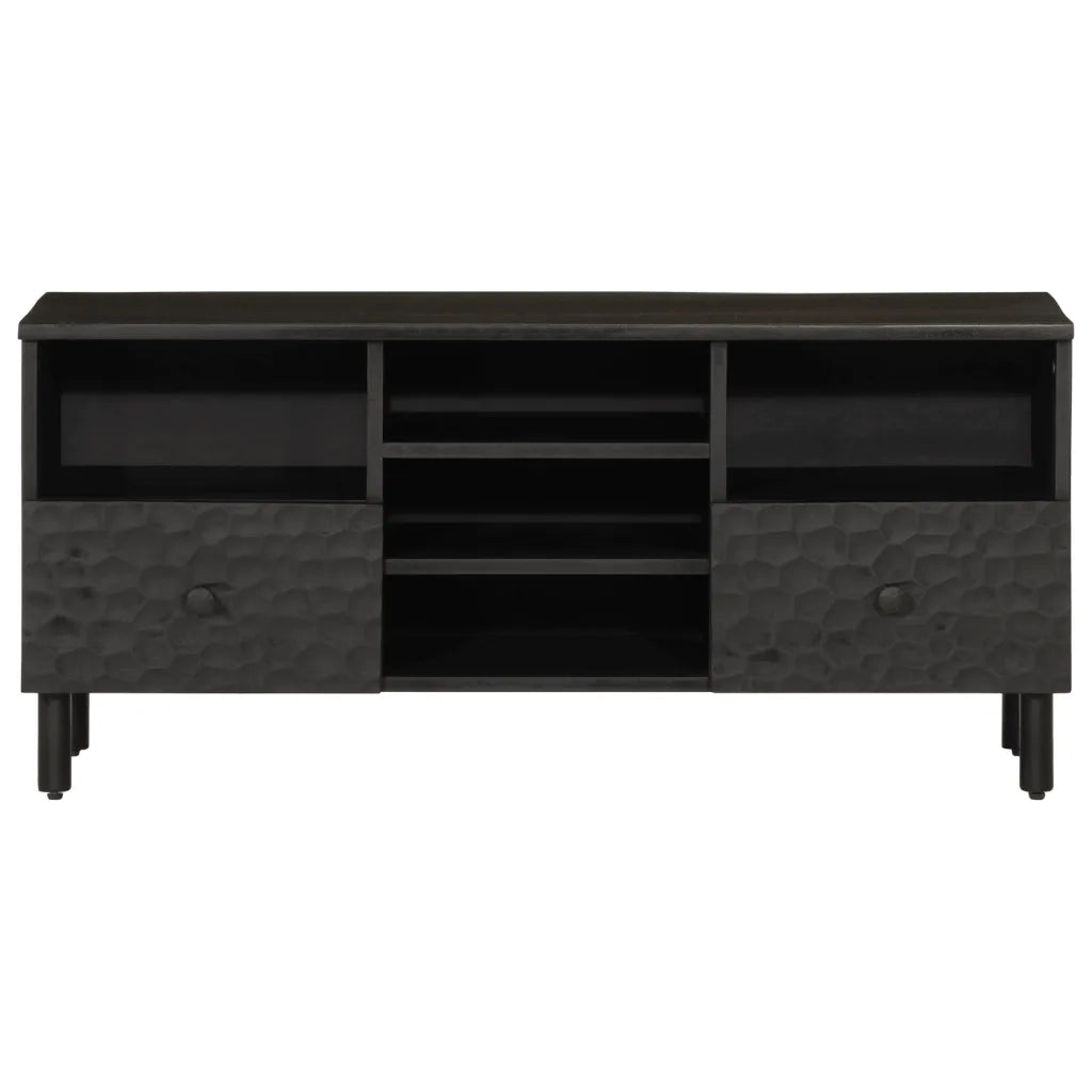 Mobile Porta TV Nero 100x33x46 cm in Legno Massello di Mangocod mxl 90099