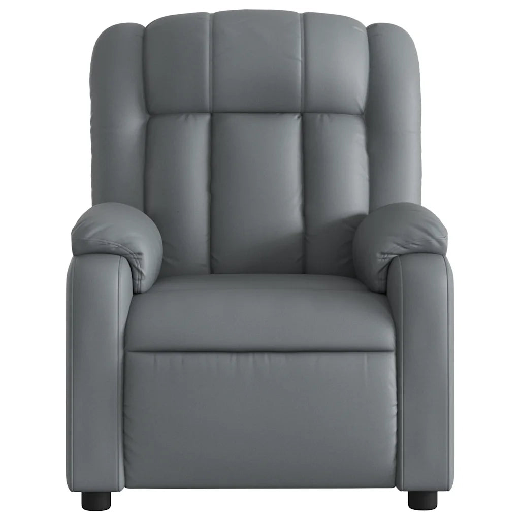 Poltrona | Sedia Relax Reclinabile Grigia in Similpelle