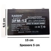 Trade Shop - Batteria Ermetica Ricaricabile Per Gruppo Di Continuità 6v 12ah Attacco Faston -