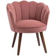 Poltrona relax a guscio con gambe in legno ¨C zephmum ¨C rosa velluto