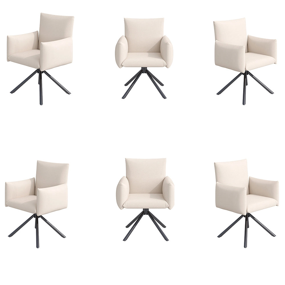 Sedia-Xylo-Lotto 6 girevole 360?? lino beige supporto lombare