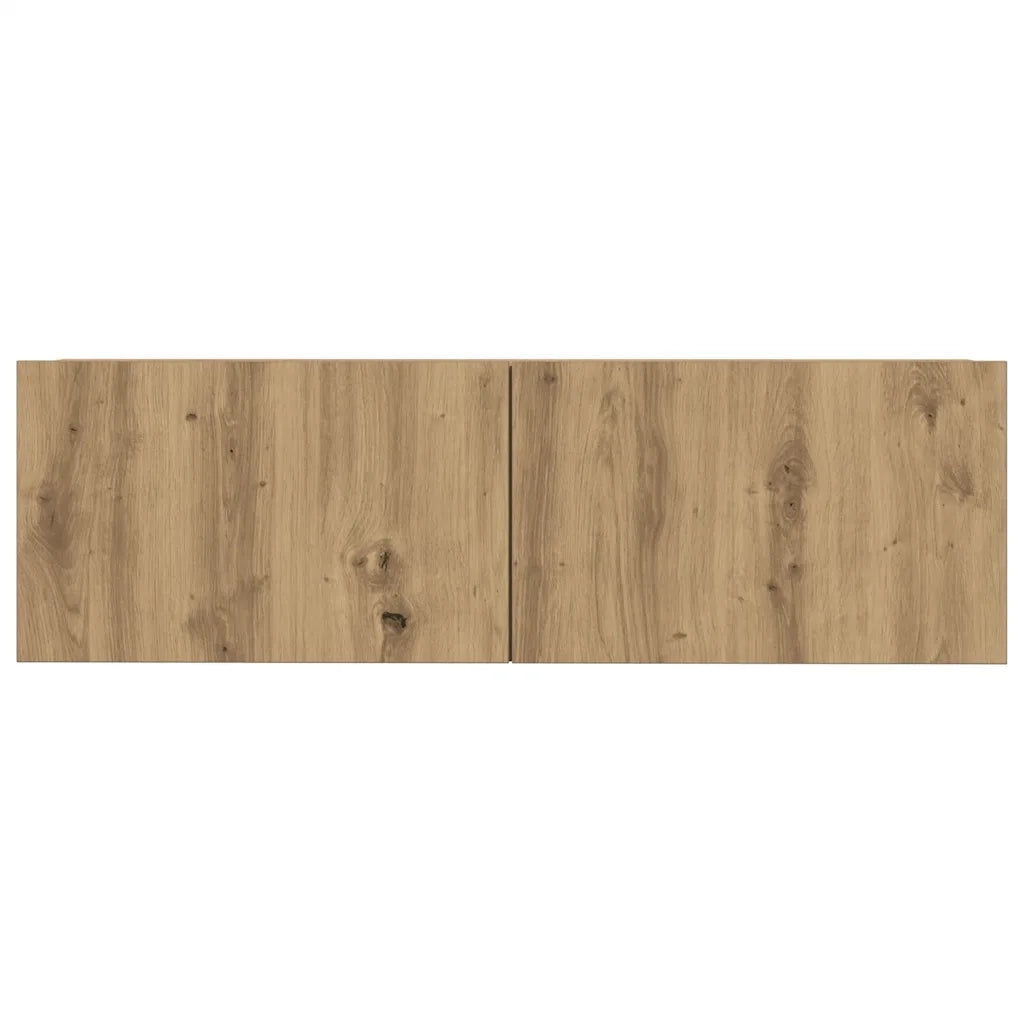 Set Mobile TV 7 pz Montato a Parete Rovere in Legno Multistrato 3329214