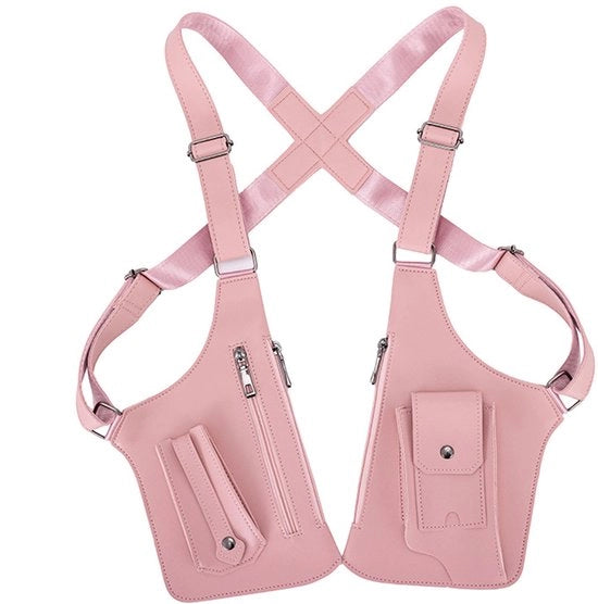 Borsa retro per uomini - Tasca sotto braccio - Portafoglio anti furto, borsa in pelle sotto braccio, zaino informale per cellulare - Tasca sportiva all'aperto per uomini - Rose