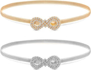 Tailleriem con Strass in Argento per Donne | Design Formale ed Elastico per Abiti e Jeans