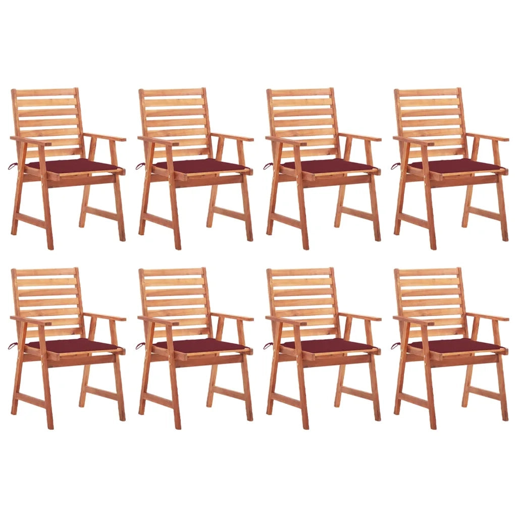 Sedie da Pranzo da Esterni con Cuscini 8 pz Massello di Acacia cod mxl 8598